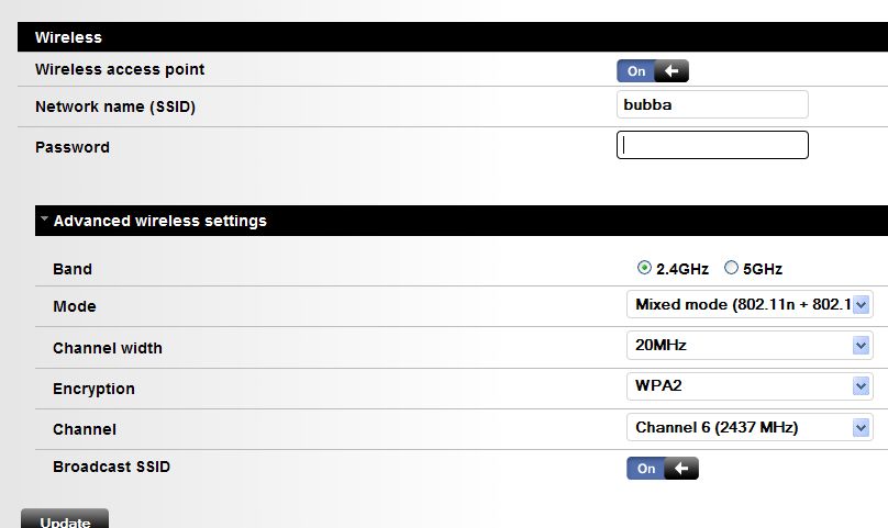 Wireless settings